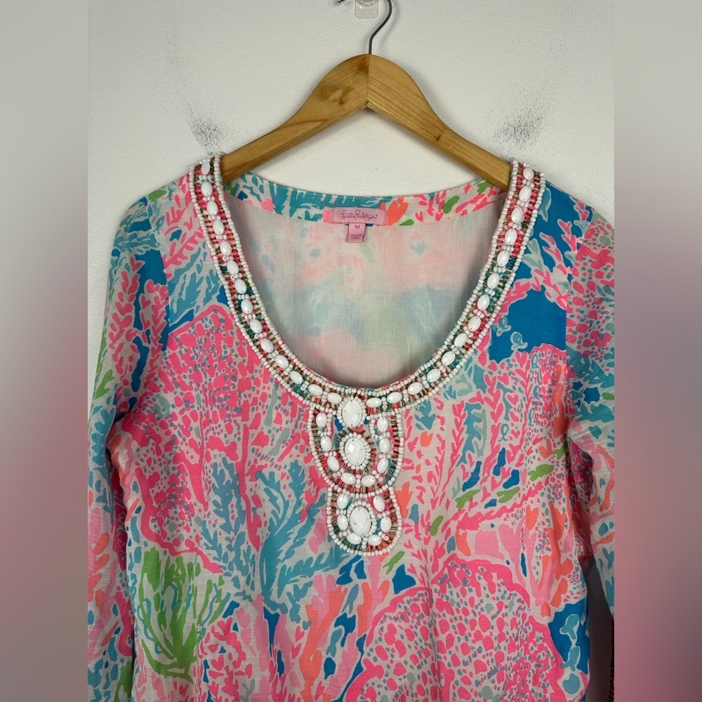 Lilly Pulitzer Delisa Dress Let's Cha Cha Embellished Women’s Sz‎ M - Picture 7 of 13